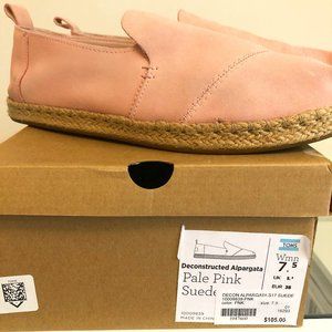 Toms Deconstructed Alpargata Pale Pink Suede US7.5